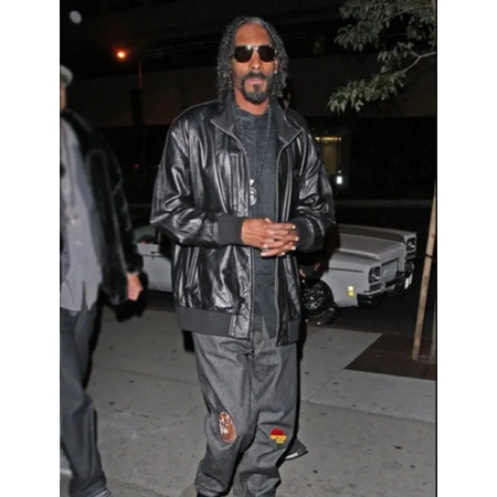 Snoop Dogg Black Leather Jacket